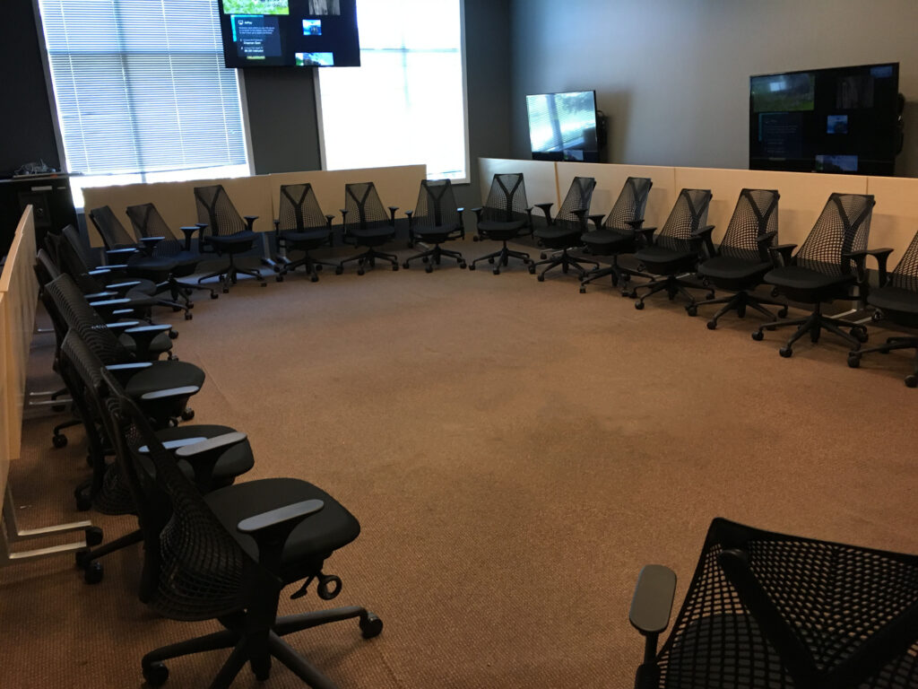 Chairs in large round circle