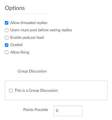 Canvas Discussion Options