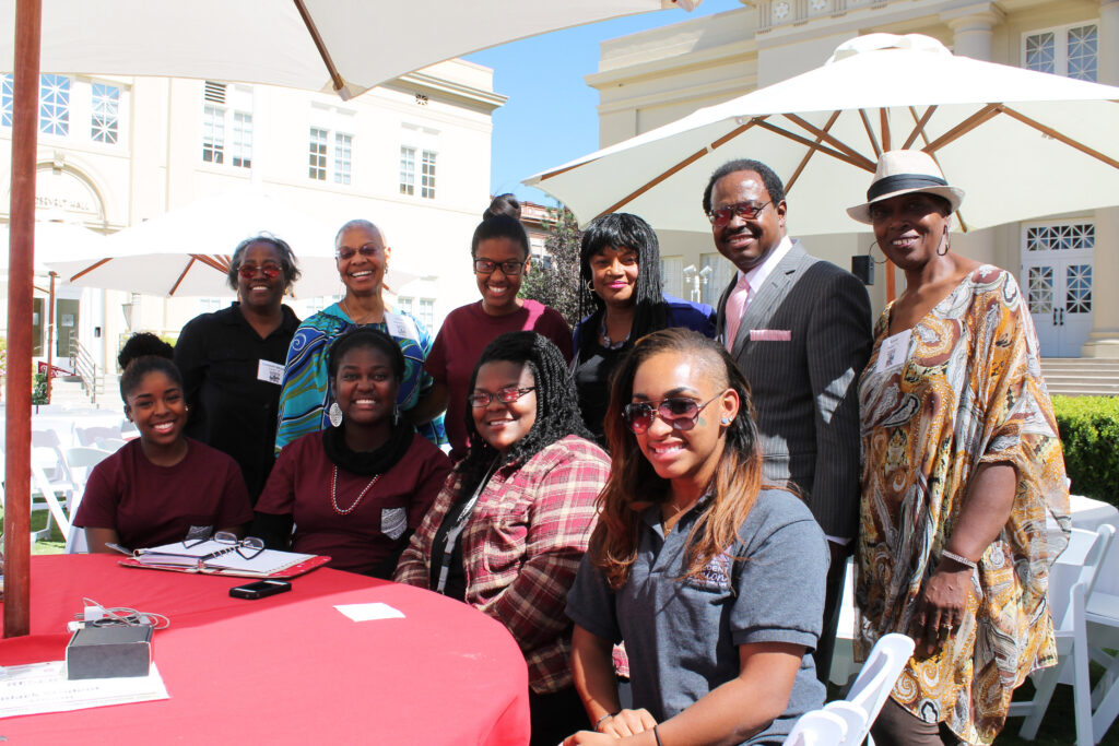 Chapman Black Student Union members and alumni gather for Homecoming.