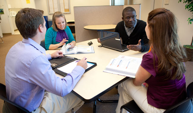 students working in group