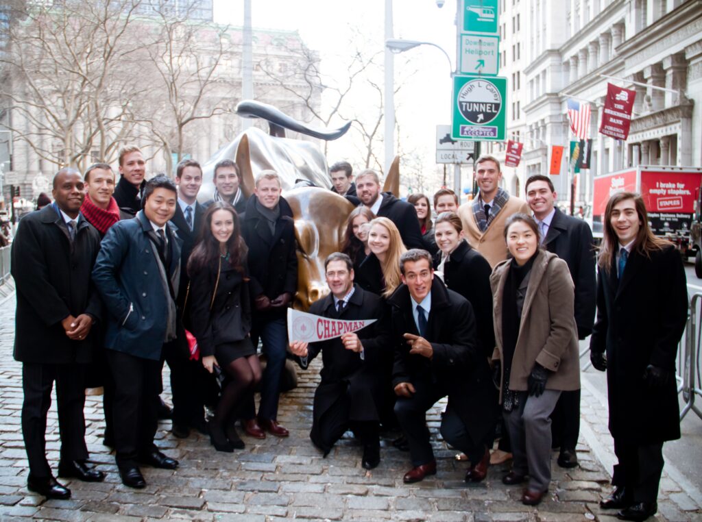 Chapman Students at Walk Down Wall Street Course