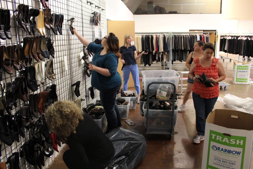 students at career clothing shop