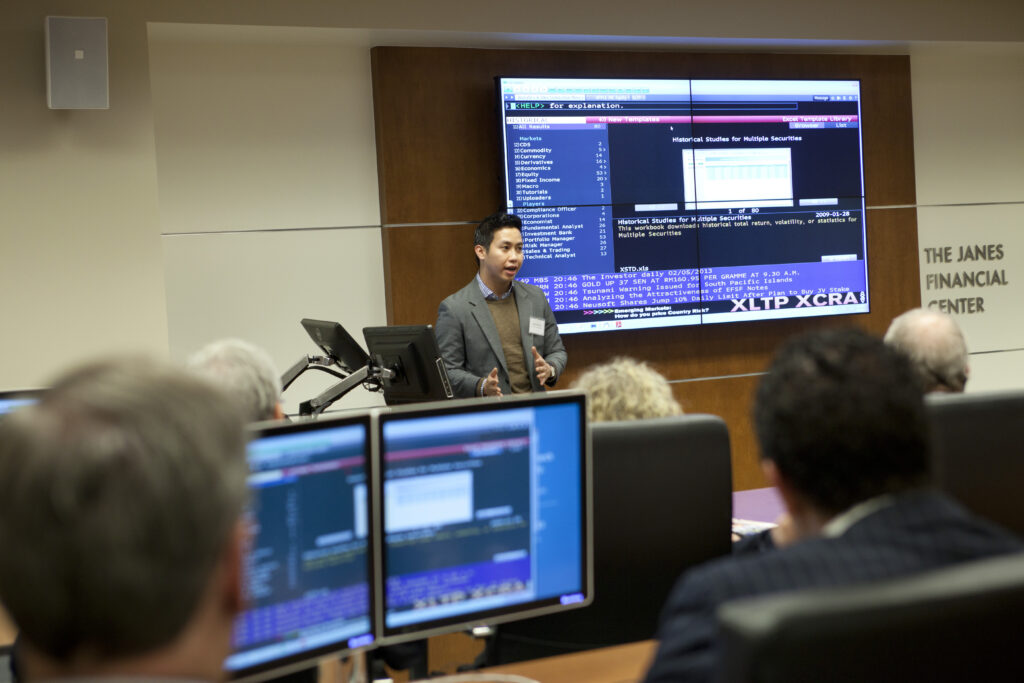 Kameron So delivering Bloomberg Training at the Janes Financial Center