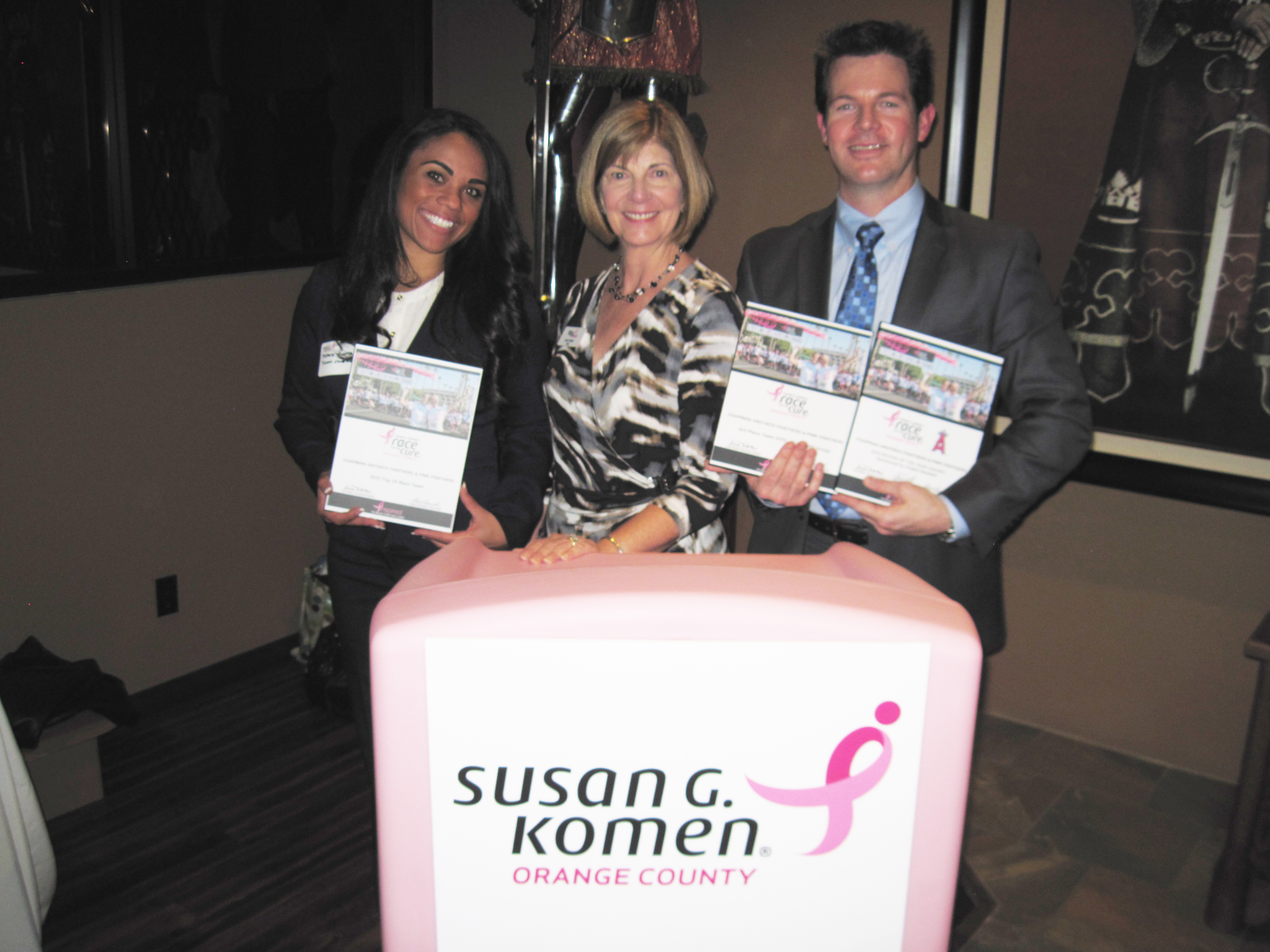 Lisa Wolter, with Topaz Slater & Scott Johnson at the Koman Award Ceremony