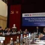 group of students in Vietnam conference room