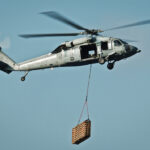 helicopter with package