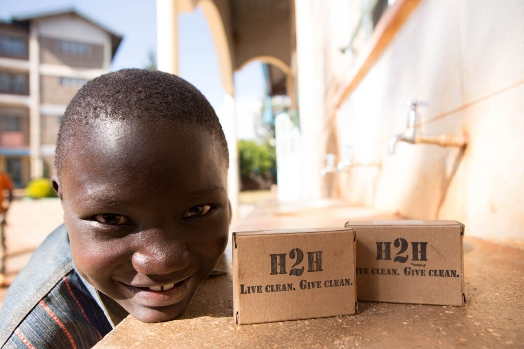 H2h soap with child in Africa