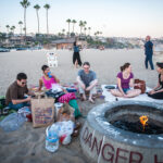 students at bonfire