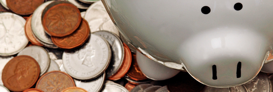 piggy bank and coins