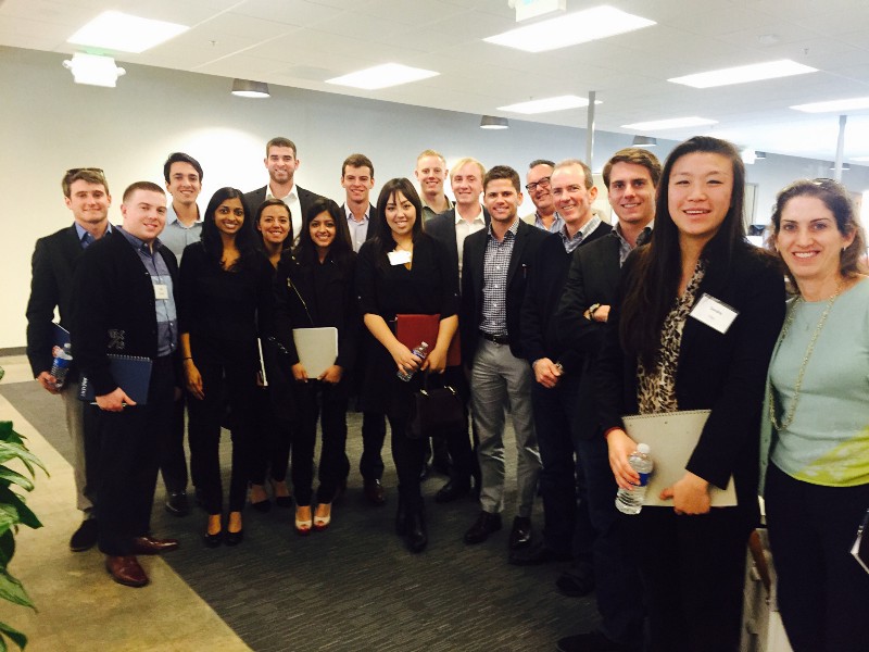 Students at business school event