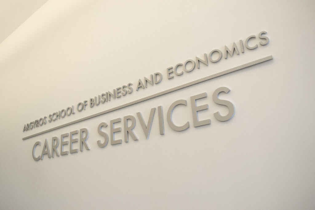 Argyros Career Services sign