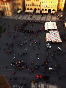 bird's-eye view of event in Prague