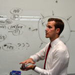 student giving presentation