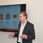 student giving presentation