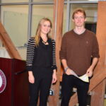 Students receiving award at Leatherby Center