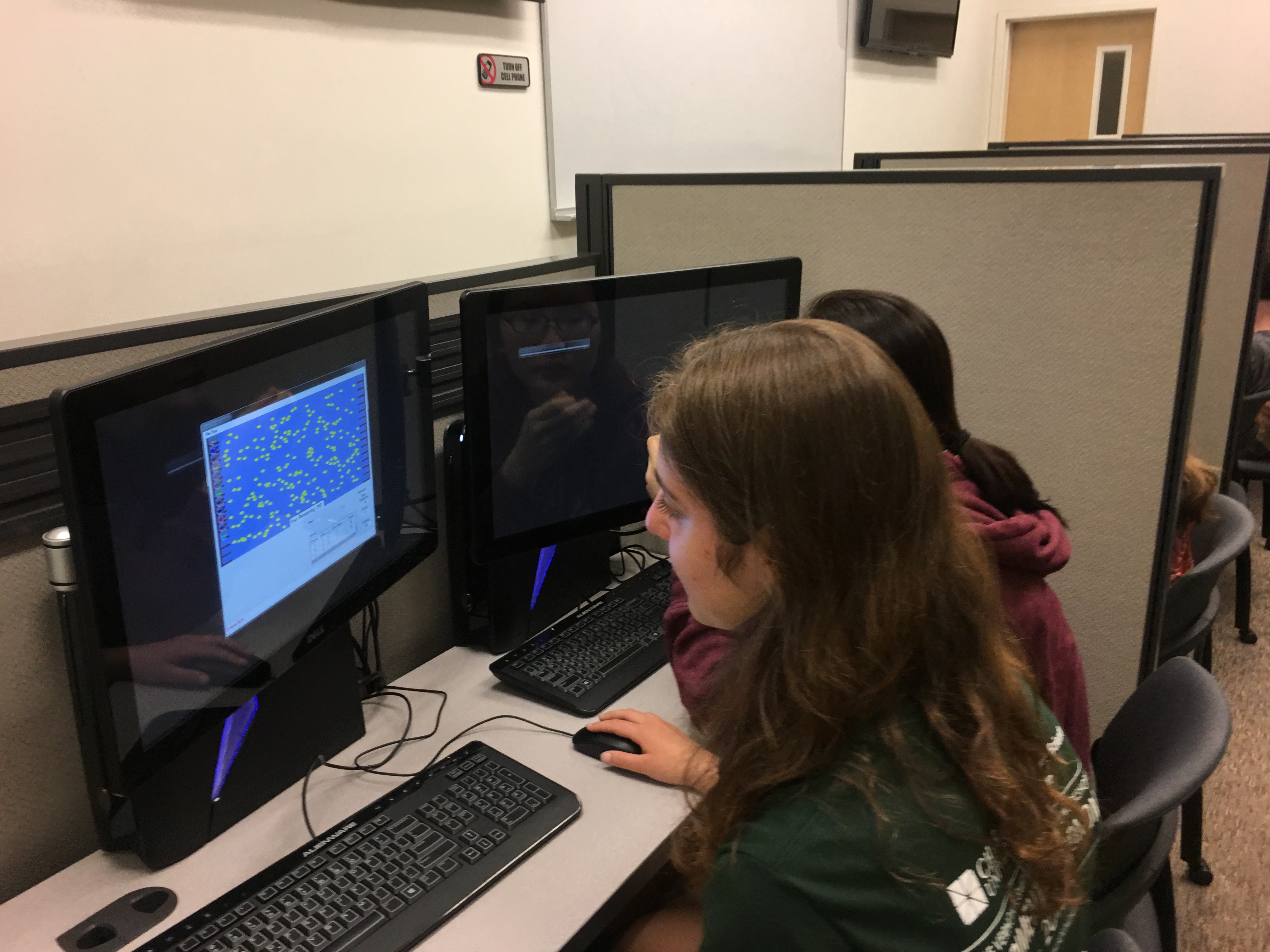 Two students participating an an experiment