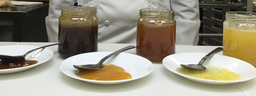 Jars of food for testing