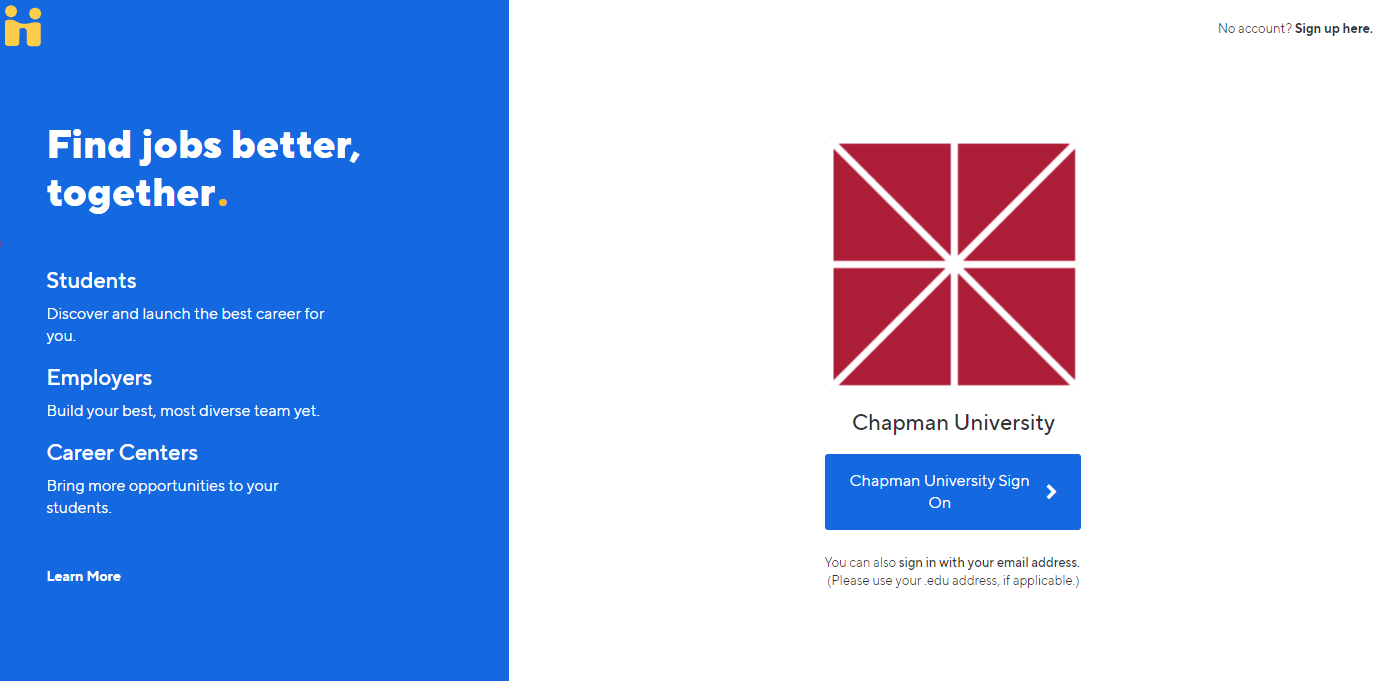 handshake login page