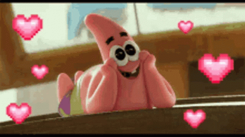 patrick from spongebob heart gif