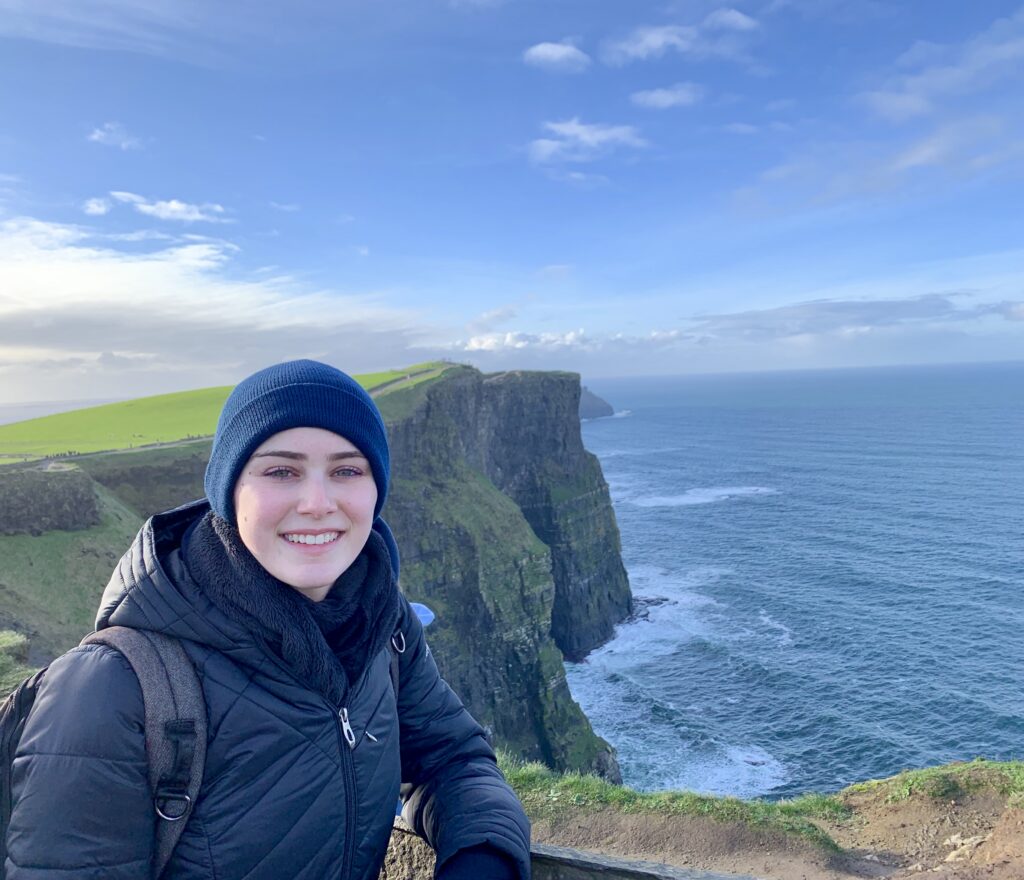 Student at the Cliffs of Moher, Ireland