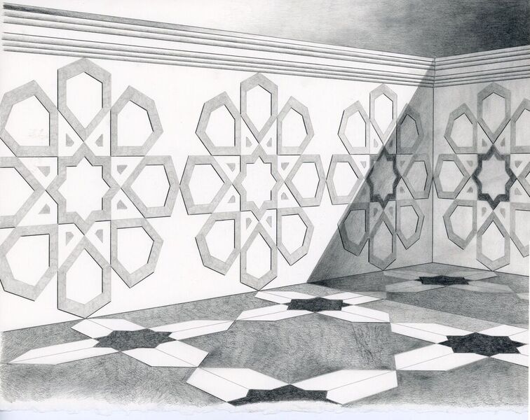 Jorge Benitez, Courtyard, graphite on arches paper, 2013
