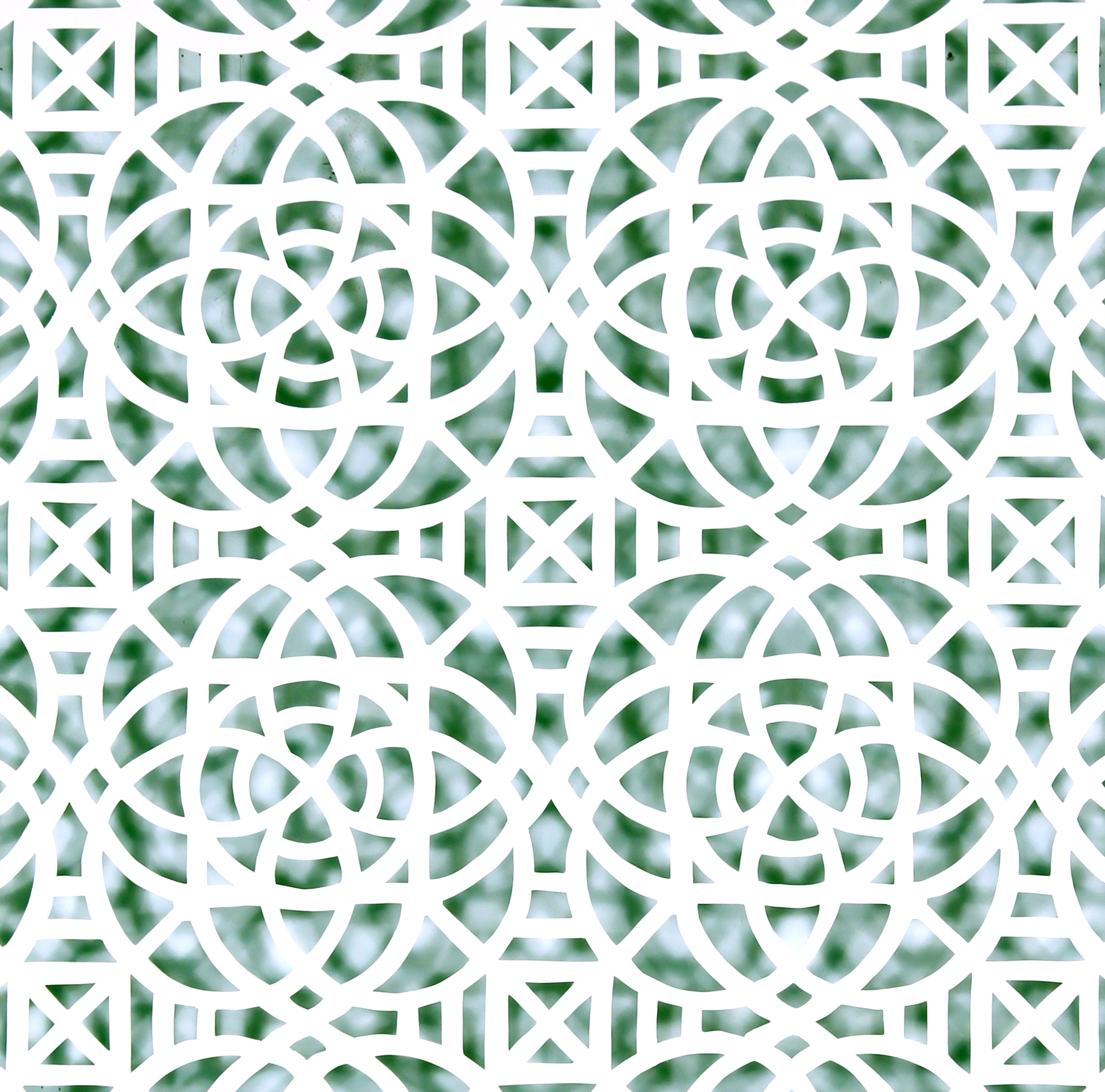 Reni Gower, Papercuts: White/malachite, Acyrlic on hand cut paper 86½" x 56¼", 2014