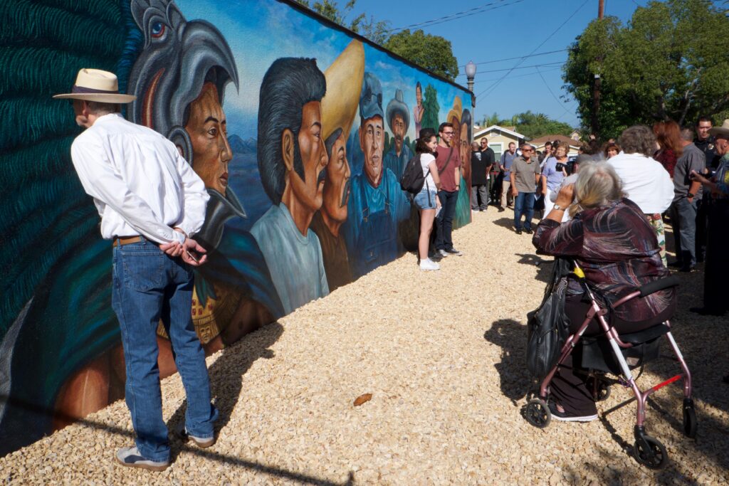 Students, Faculty, and Orange Community view El Proletariado de Aztlan by Emigdio Vasquez