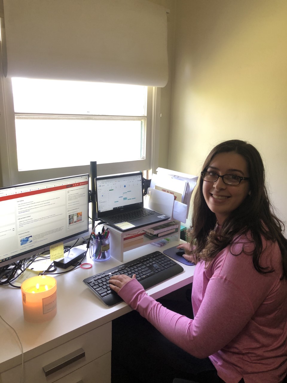 Working from home at my desk