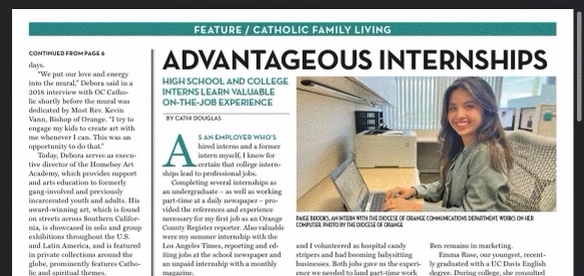 I was even in an article about Internships for the Diocese newspaper!