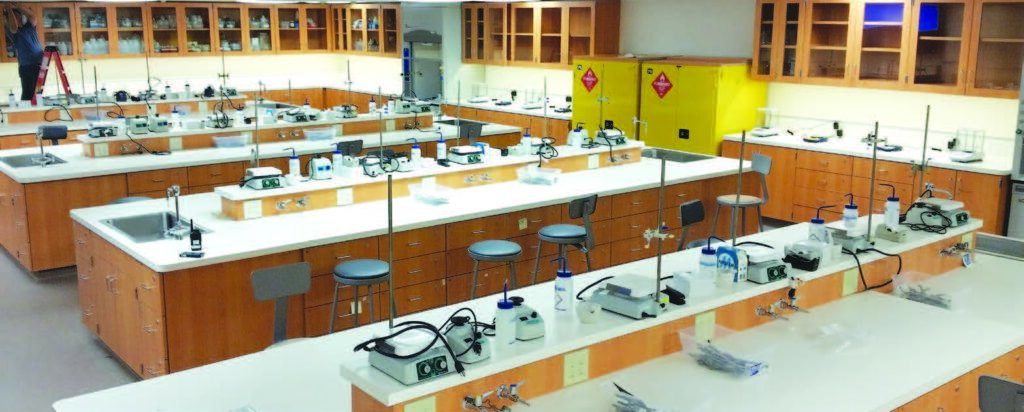 Interior of the chemistry lab that was donated to Orange Unified School District