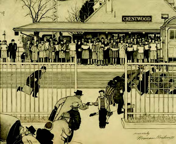 Norman Rockwell’s “Crestwood Commuter Station,” a study for his cover art for the Saturday Evening Post issue of Nov. 16, 1946. (The Hilbert Collection)