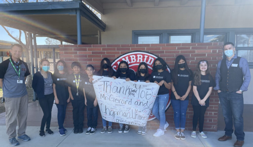 students in Chapman t-shirts