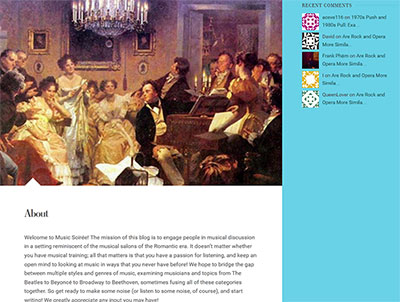 Screenshot for music soiree.