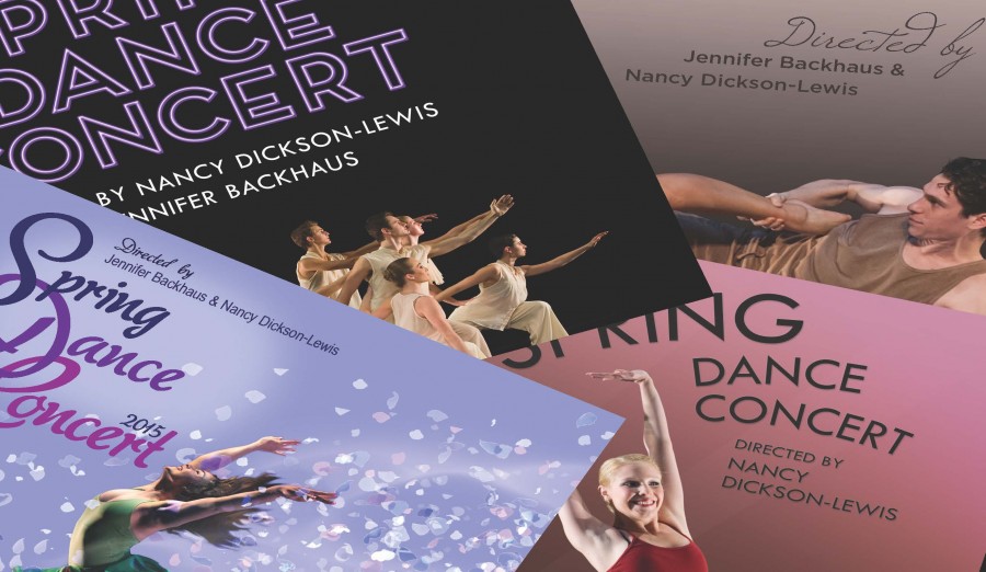 Collage of posters for plays by Nancy Dickson-Lewis.