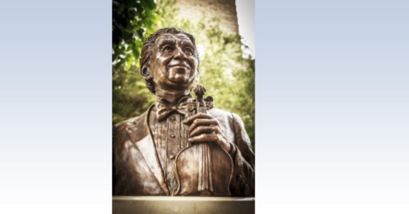 Bronze bust sculpture of Henri Temianka