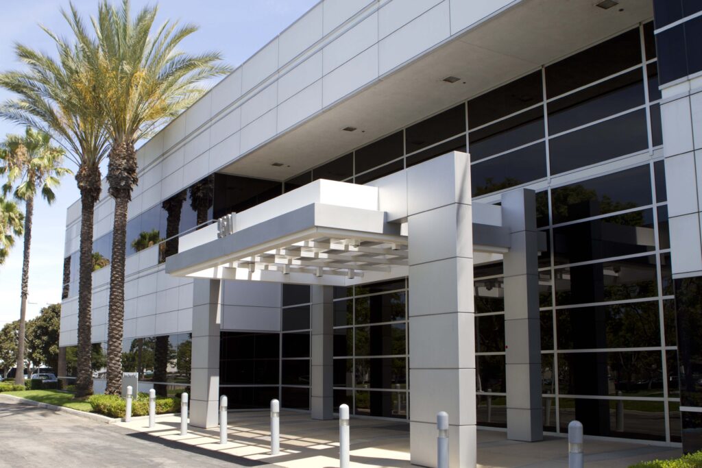 Exterior photo of the Rinker campus