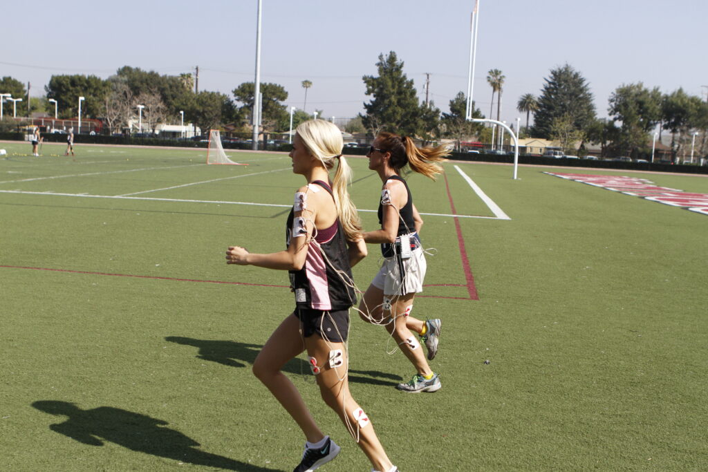 Chapman students and faculty run on the track