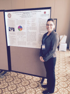 Student presenting research