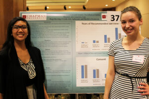 Students stands with research boards