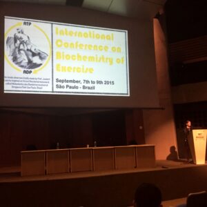Marcia Abbott presents her research in Brazil.