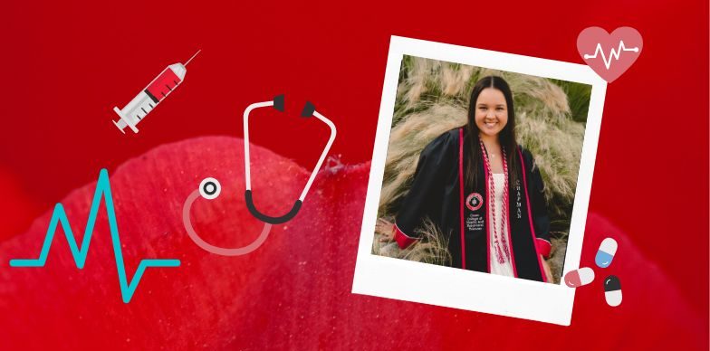 Blog Headers Red with Lauren Anderson Grad Photo