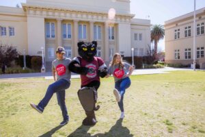 rachel berns with pete the panther