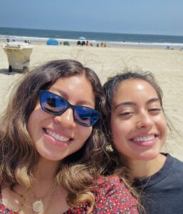 Briana at the beach with friend