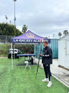 Jordan Working at LA Galaxy event
