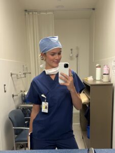 Amber in scrubs