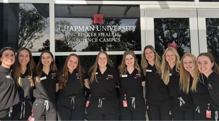 Chapman PA Students in Scrubs