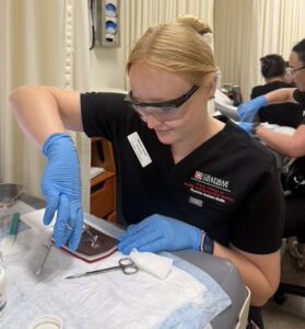 Marah Kane learning in a PA lab.