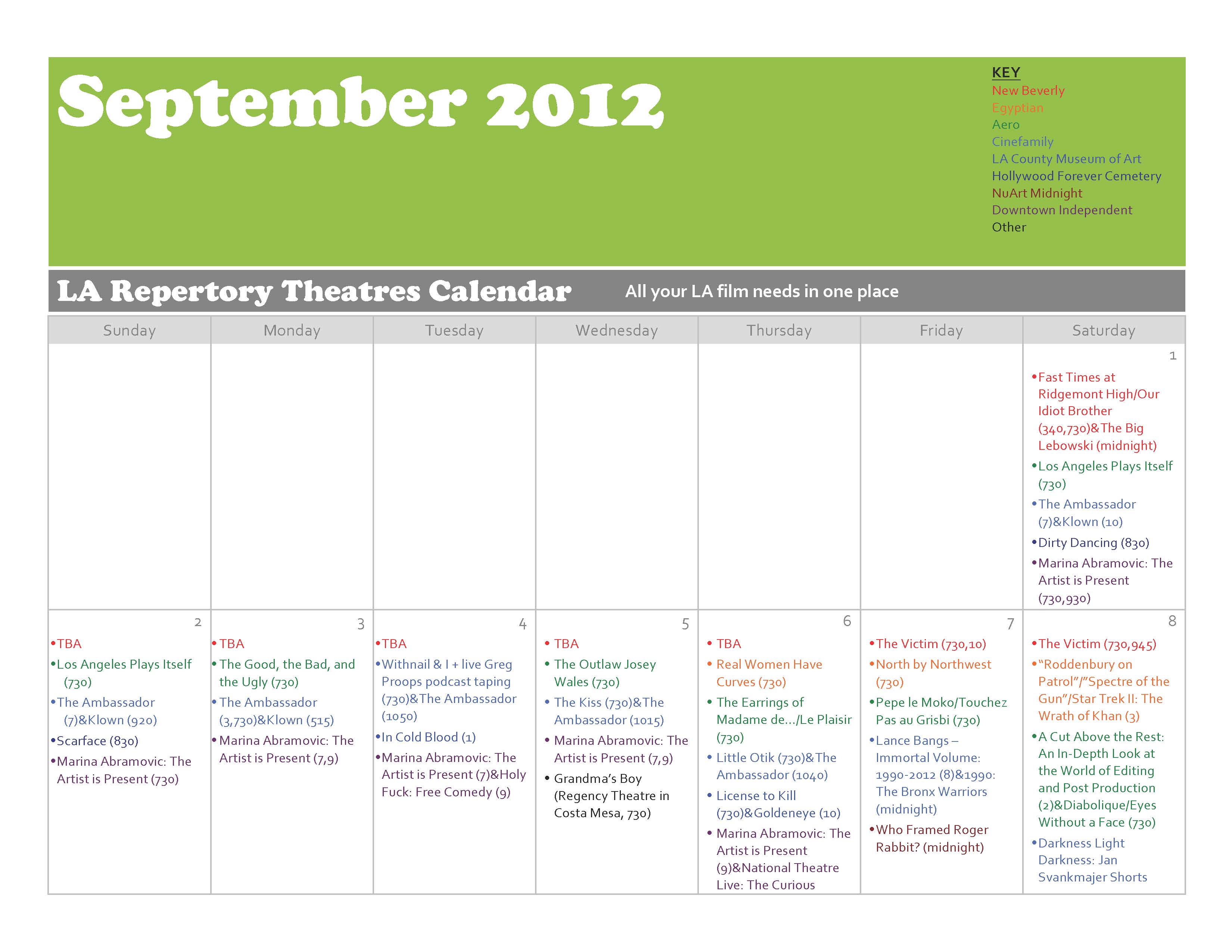 Cinephile's Dream September 2012