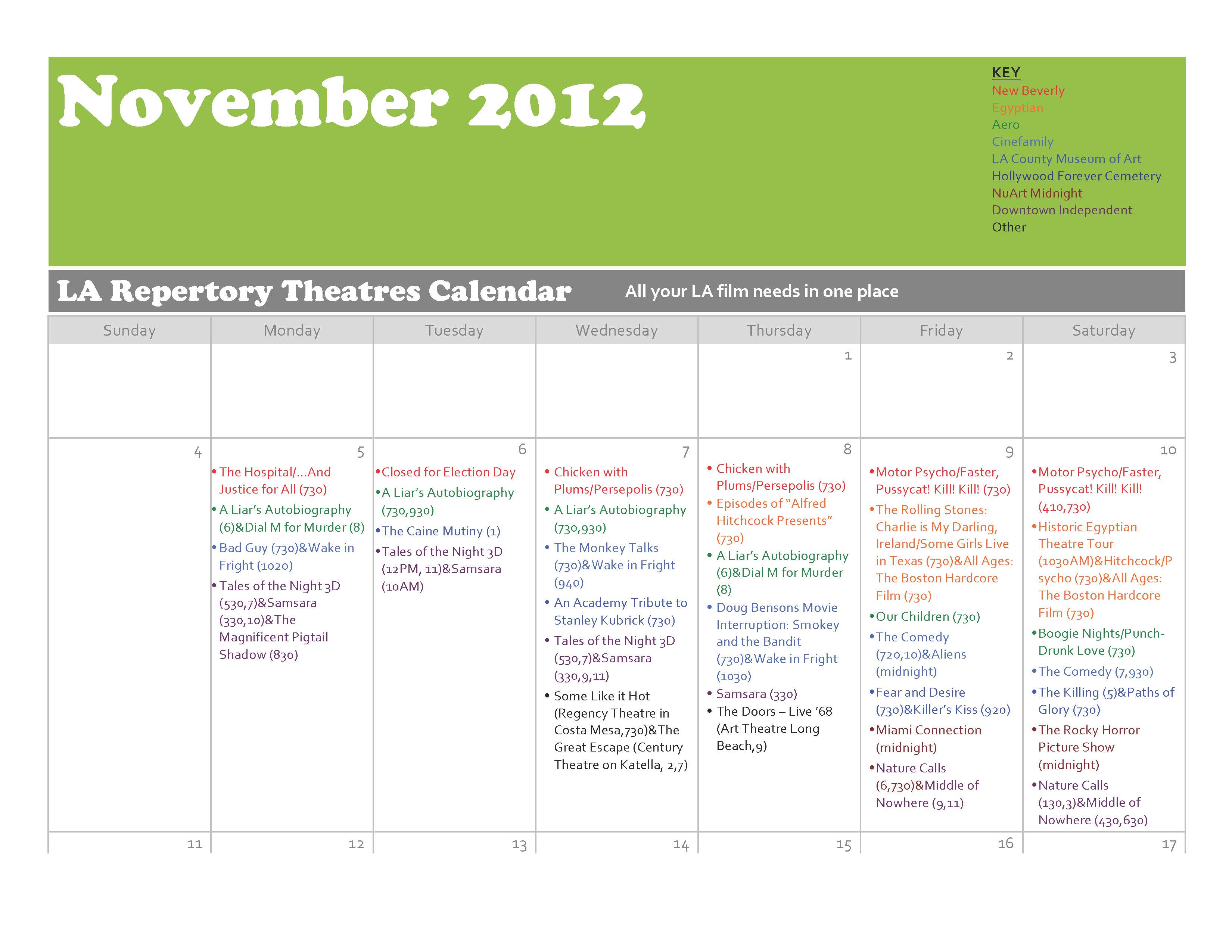 cinephile's dream novemeber calendar_Page_1 Cinephile's Dream Novemeber Calendar