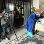 On the set of "The Red Envelope" in Hengdian Studios, China
